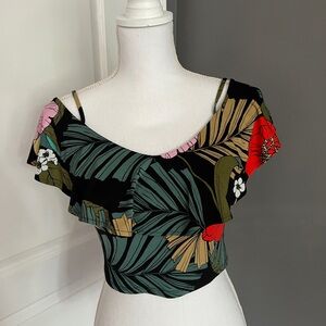 size small Guess floral off the shoulder crop top